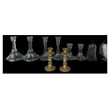 Assorted Glass & Metal Taper Candle Holders