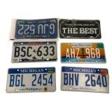 Collection of 6 Michigan & Texas License Plates