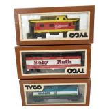 3 Tyco HO Scale Model Train Cars Boxed