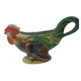 German Ceramic Rooster Pitcher Gravy Boat 8"