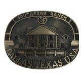 Norman Co. Solid Brass Southfork Ranch Buckle
