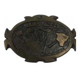 CDC Hawaii Map Solid Brass Belt Buckle