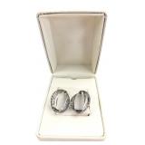 Silver-Tone Cut-Out Hoop Earrings