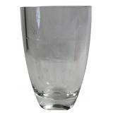 Etched Glass Flying Geese Oval Vase