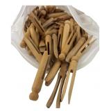 Traditional Wooden Clothespins Lot