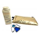 Mixed Lot: Vintage J&J Tin, Phoozy Pouch, Angel