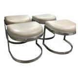 Milo Baughman MCM-Style Cantilever Chrome Stools