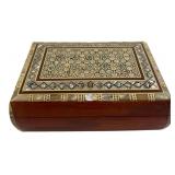 Middle Eastern Inlaid Wooden Box 6.5x4.5