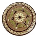 Hand-Painted Folk Art Ceramic Trivet 8 in