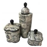 Hobby Lobby Decorative Toile Canisters Set
