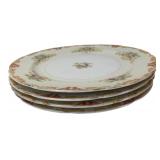 Rembrandt China Floral Dinner Plates, Set of 4