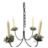 Vtg Rustic 4-Arm Metal Chandelier