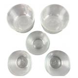 5 Pyrex & Anchor Hocking Clear Glass Bowls