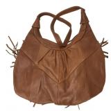 Brown Leather Western Fringe Shoulder Bag
