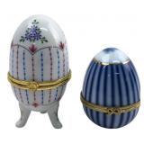 Pair of Porcelain Egg Trinket Boxes