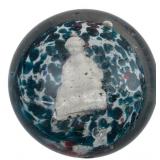 Art Glass Paperweight with Buddha Figure
