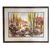 Nancy S. Frocker Watercolor Autumn Trees