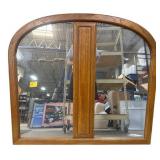 Arched Oak Frame Divided Dresser Mirror 46"