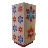 Retro Floral Vertical Rectangular Table Lamp