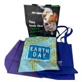 Lot of 4 Assorted Reusable Tote Bags