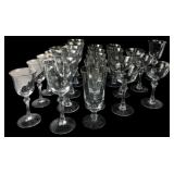 Tiffin Gold Rimmed Crystal Stemware Set
