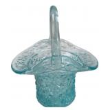 Light Blue Pressed Glass Basket