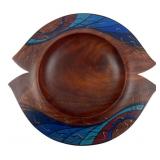 Lize Neil Scoba Hand-Painted Cedar Wood Bowl