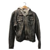 YMI Collection Hooded Faux Leather Jacket XL