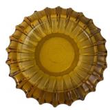 Vintage Amber Pressed Glass Ashtray