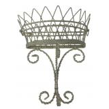 White Wire Crown Top Wall Planter Basket
