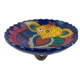 Hand-Painted Folk Art Ceramic Fish Wall Plate