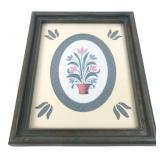 Framed Floral Print Signed BVS