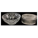 Cut Crystal Bowl and Lidded Oval Dish