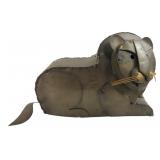 Artisan Welded Metal Lion Sculpture