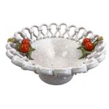 Italian Ceramic Reticulated Cherry Bowl