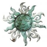 Distressed Metal Sun Face Wall Art 27x27