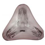 Amethyst Art Glass Triangular Ashtray 9.5x10