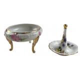Hand Painted Porcelain Footed Ring Box