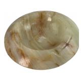 Carved Banded Onyx Round Ashtray