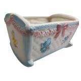 Relpo Ceramic Baby Cradle Nursery Planter