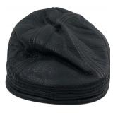 Dorfman Pacific Black Leather Flat Cap L/XL