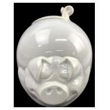 White Ceramic Stylized Pig Cookie Jar