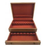 Wooden Two-Tier Flatware Storage Chest