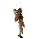 Mexican Folk Art Sombrero Marionette Puppet