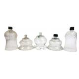 5 Clear Glass Peg Votive Candle Holders