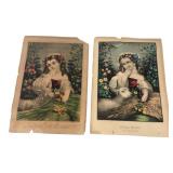 Currier & Ives & Cram Little Mary Prints 14x10