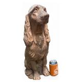 Large Terra-Cotta Spaniel Dog Statue 22H