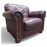Lane Burgundy Leather Armchair