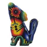 Huichol Mexican Folk Art Beaded Wolf