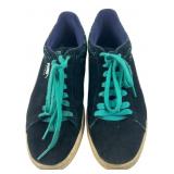 Puma Suede Black Teal Speckled Sneakers Size 9.5